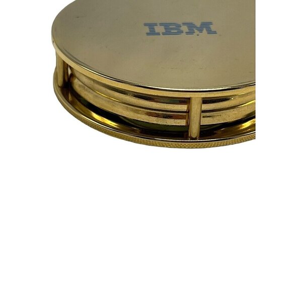 IBM Gold Magnifying Glass Paperweight Desk Vintage Rare 2.75 Inches - Picture 9 of 10
